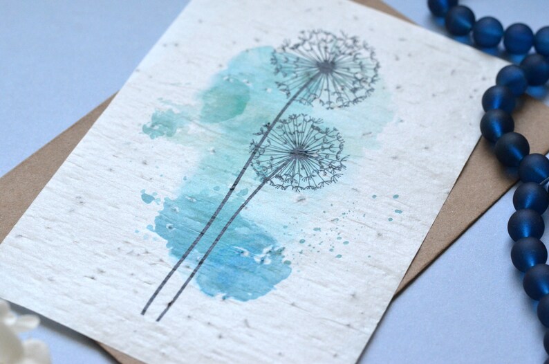 Carte à planter Dandelion. Carte anniversaire à planter. image 2