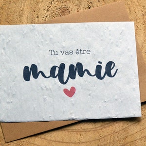 Carte à planter Tu vas être Mamie. Carte à planter annonce grossesse. Carte ensemencée Grand-mère. Carte à planter Annonce naissance.