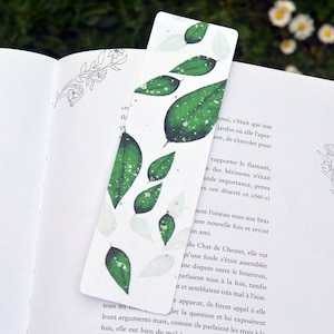 Marque-page à planter Feuilles vertes. Marque-page ensemencé Feuilles. Carte Fleur à planter