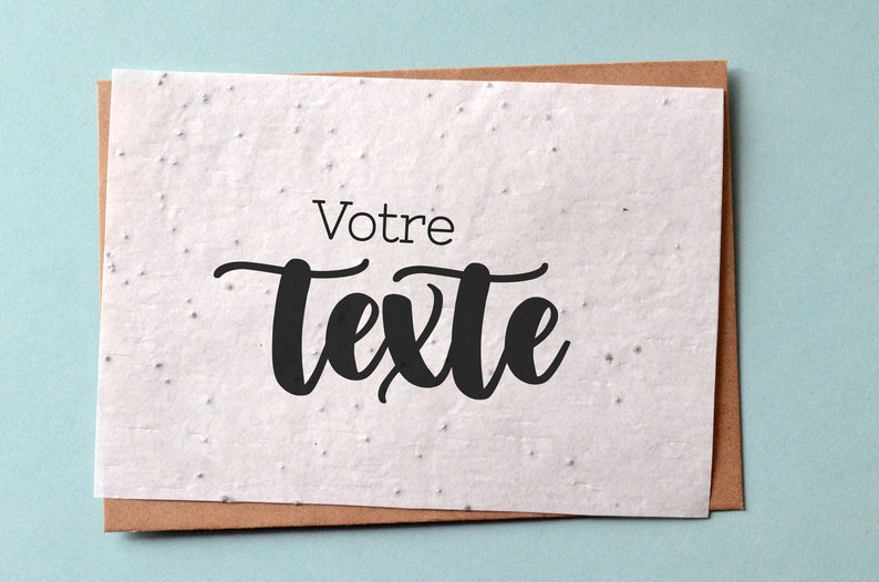 Carte à planter personnalisée avec votre texte. Carte ensemencée personnalisable. Carte fleurs sauvages. image 1