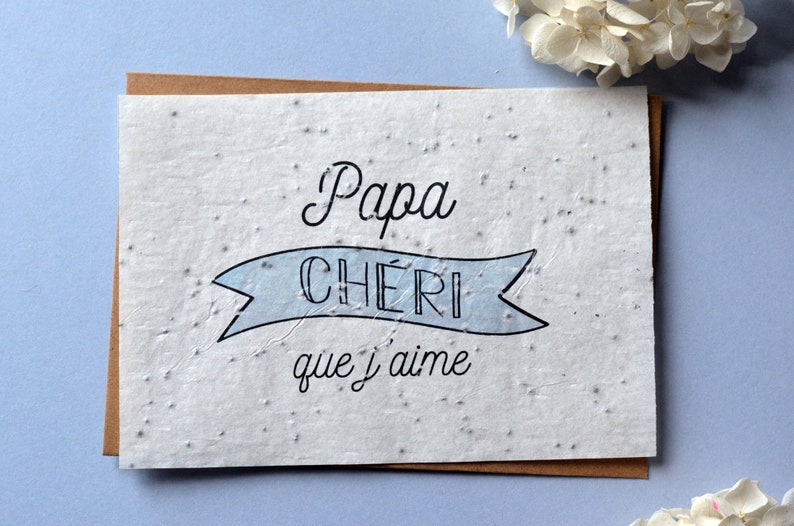 Carte à planter Papa Chéri. Carte ensemencée Fête des pères. image 1