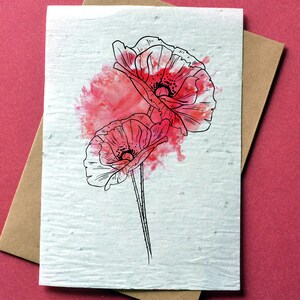 Carte à planter Coquelicot. Carte ensemencée coquelicot. Carte anniversaire à planter. image 2