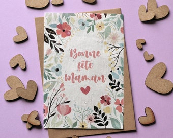 Carte à planter Bonne fête Maman. Carte ensemencée Fête des mères.