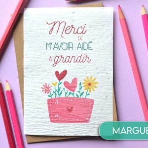 Cartão Plantável Obrigado por me ajudar a crescer. Cartão semeado Obrigado professor. Cartão de agradecimento da babá imagem 6