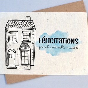 Carte à planter Félicitations Maison. Carte ensemencée Déménagement. Carte à planter Crémaillère.