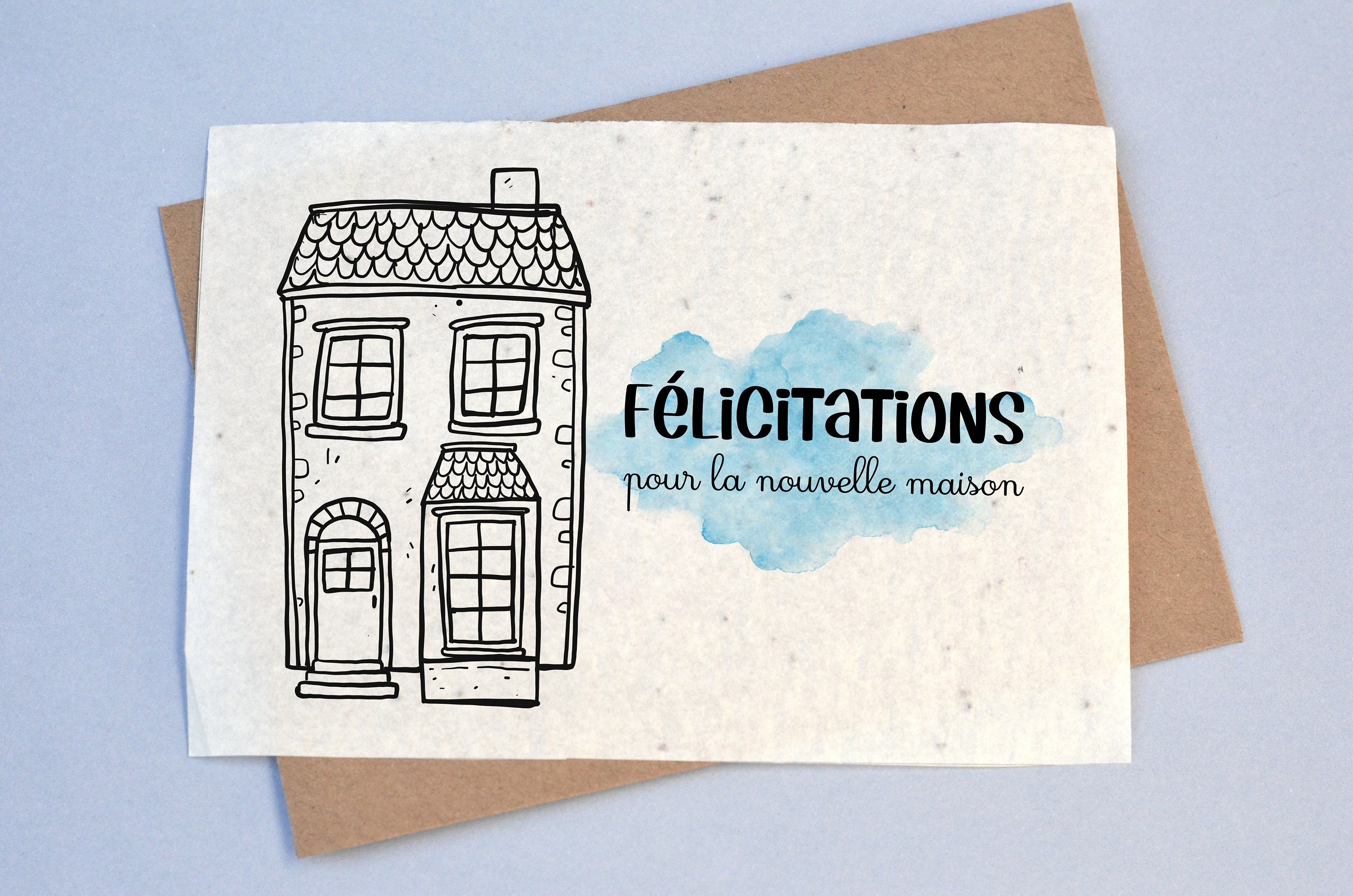 Petit Mot Pour Souhaiter Un Bon Déménagement Carte à planter Félicitations Maison. Carte ensemencée Déménagement