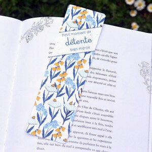 Marque-page à planter Camomille. Marque-page ensemencé Bleu et Jaune. Carte Fleurs à planter