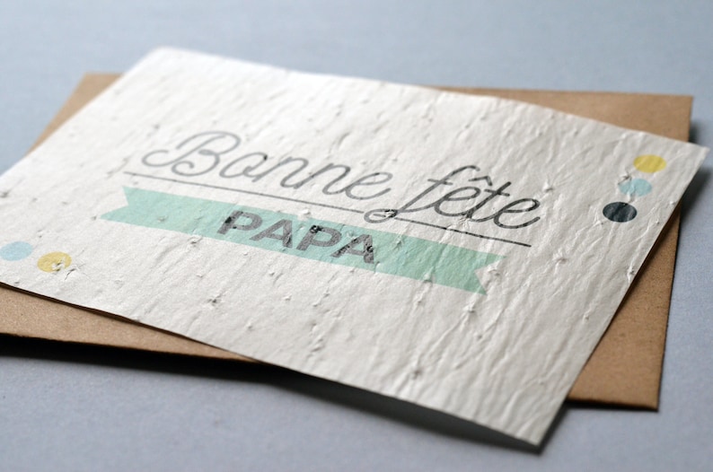Carte à planter Bonne fête Papa. Carte ensemencée Fête des pères. image 3
