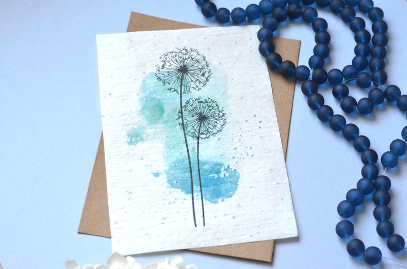 Carte à planter Dandelion. Carte anniversaire à planter. image 1