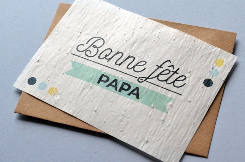 Carte à planter Bonne fête Papa. Carte ensemencée Fête des pères. image 4