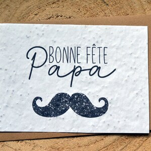 Plantable card Happy Father's Day Mustache Dad. Seeded card Father's Day.n Plantable card Father's Day.