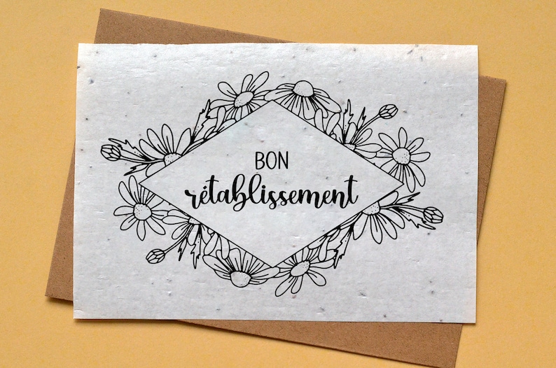 Carte à planter Bon rétablissement. Carte pour rétablissement. Carte ensemencée Maladie. Carte fleurs sauvages. image 1