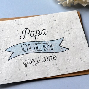 Carte à planter Papa Chéri. Carte ensemencée Fête des pères. image 3