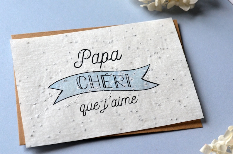 Carte à planter Papa Chéri. Carte ensemencée Fête des pères. image 3
