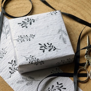 Lot de 5 feuilles de papier cadeau à planter Noël A4. Papier Cadeau à planter. Papier cadeaux  à planter Noël. Emballage cadeau Noël fleuri