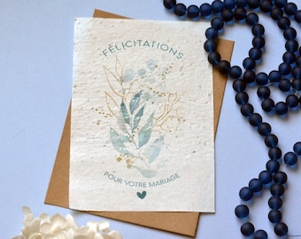 Plantable card Congratulations on your wedding. Seeded card Birth. Plantable card Wedding.