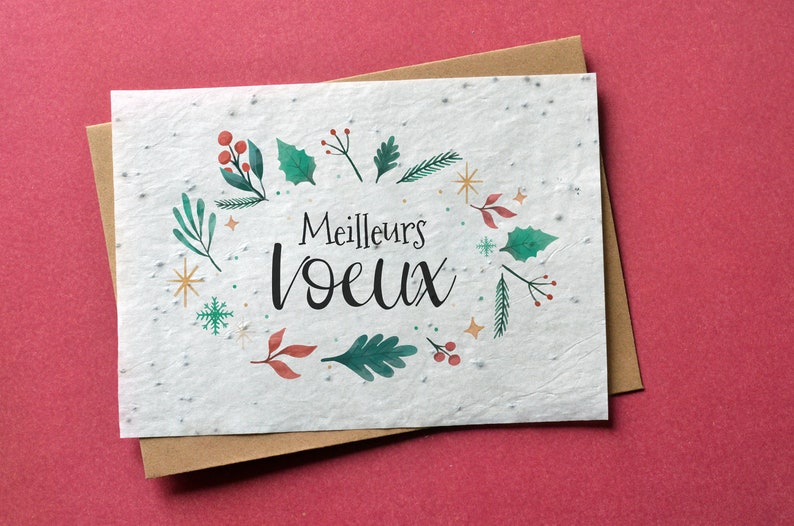 Carte à planter Noël Meilleurs Voeux. Carte de voeux à planter. image 1