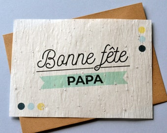 Card to plant Happy Father's Day. Seeded Father's Day card.