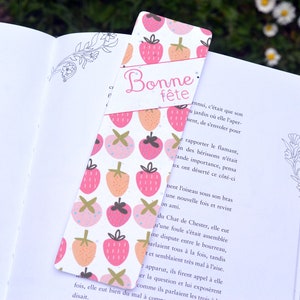 Marque-page à planter Bonne fête Fraises. Marque-page ensemencé Fraises. Carte Fraise à planter