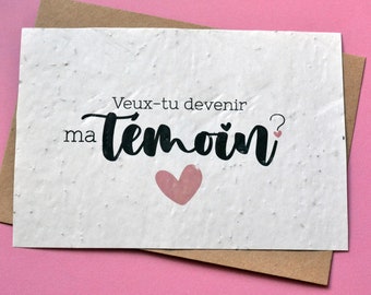 Carte à planter Veux être ma témoin ? Carte ensemencée Demande Témoin. Carte à planter Mariage. Carte Naissance.