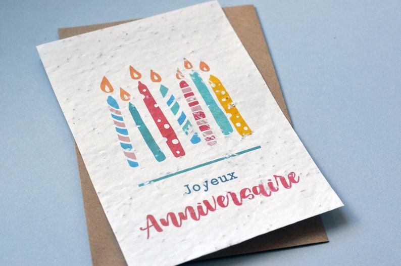 Carte à planter Joyeux Anniversaire. Carte anniversaire fleurie. image 3