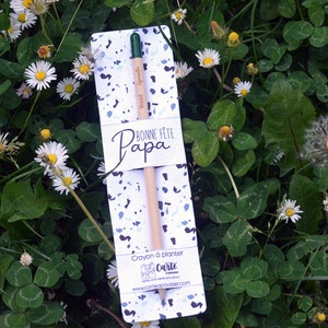Crayon à planter Bonne fête Papa Terrazzo avec carte ensemencée. Crayon ensemencé Papa. Crayon à planter Fête des pères. Crayon Sprout.