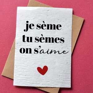 Card to plant I love you We sow. Valentine's Day seeded card. Card to plant Love.