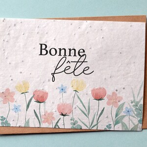 Carte à planter Bonne fête. Carte ensemencée Fête des grand-mères. Carte à planter fête des mères.