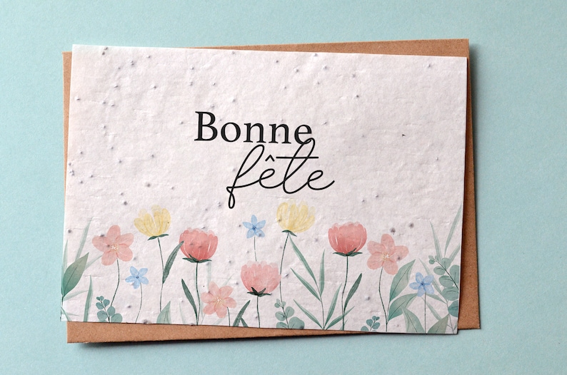 Carte à planter Bonne fête. Carte ensemencée Fête des grand-mères. Carte à planter fête des mères. image 1