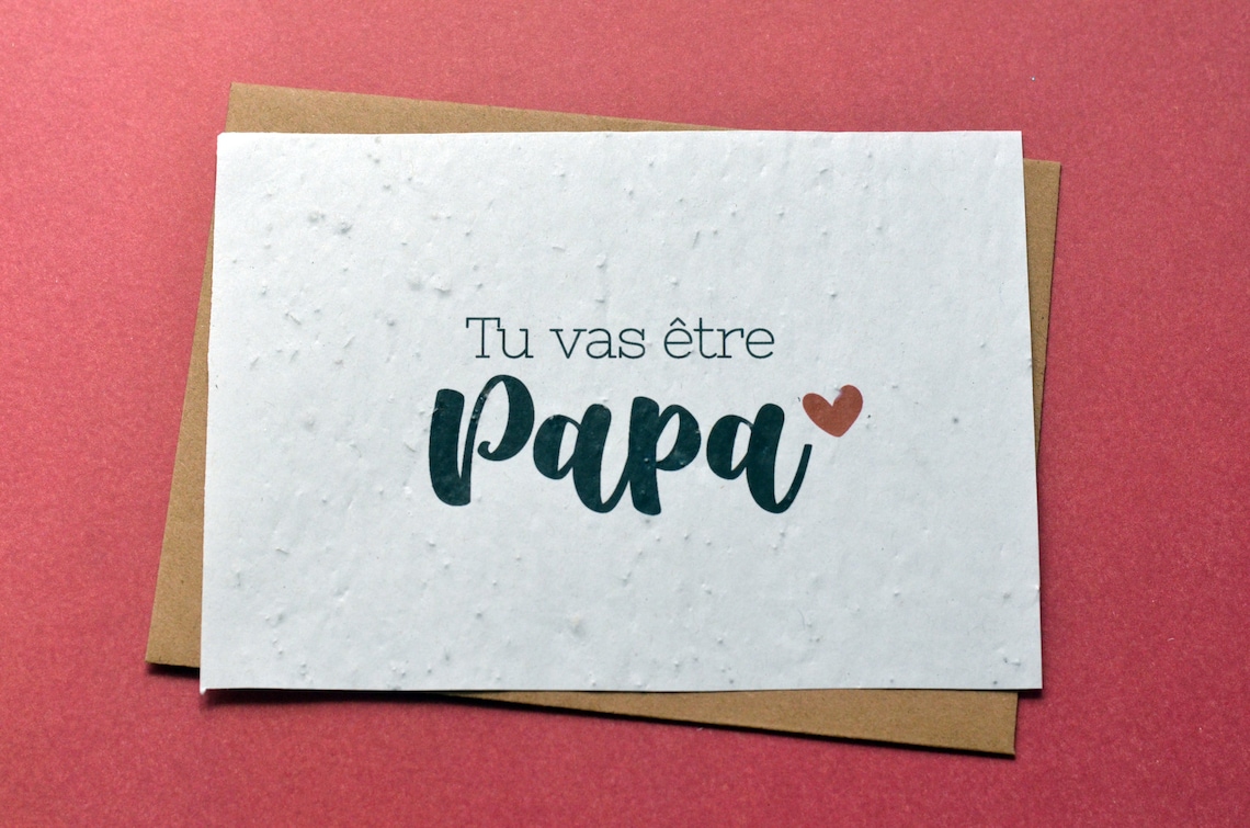 Carte à planter Tu vas être Papa. Carte annonce grossesse.