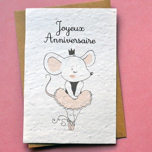 Dancing Mouse Birthday Plantable Card. Children's Birthday Card. Seeded Birthday Card