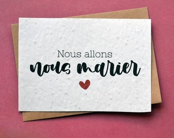 Carte à planter Nous Nous marions - Faire part à planter mariage. Carte ensemencée Mariage. Carte à planter Mariage.