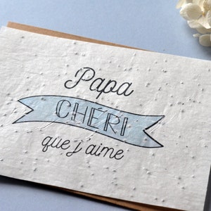 Carte à planter Papa Chéri. Carte ensemencée Fête des pères. image 2