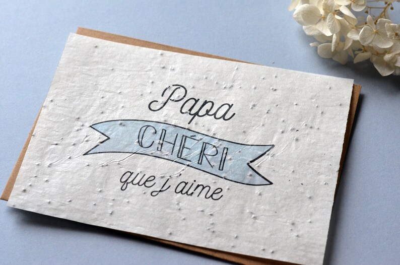 Carte à planter Papa Chéri. Carte ensemencée Fête des pères. image 2