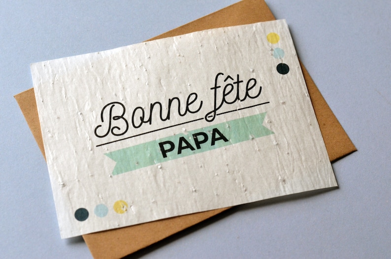 Carte à planter Bonne fête Papa. Carte ensemencée Fête des pères. image 2