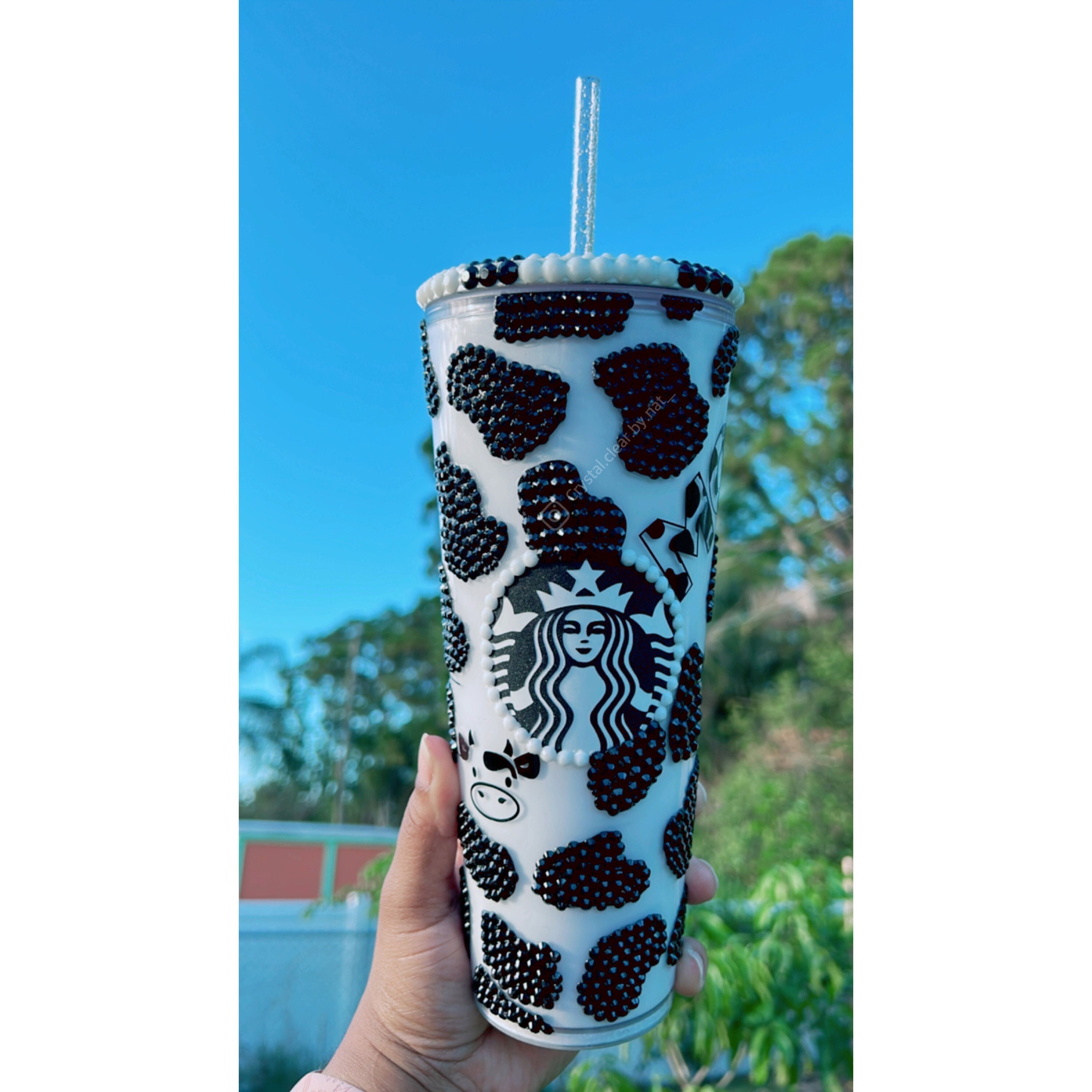 Cow Print Rhinestone Cup. Cow cup. Stanley rhinestone cup. Starbucks  rhinestone cup. Birthday gift.