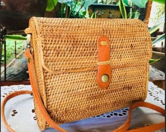 rattan shoulder bag