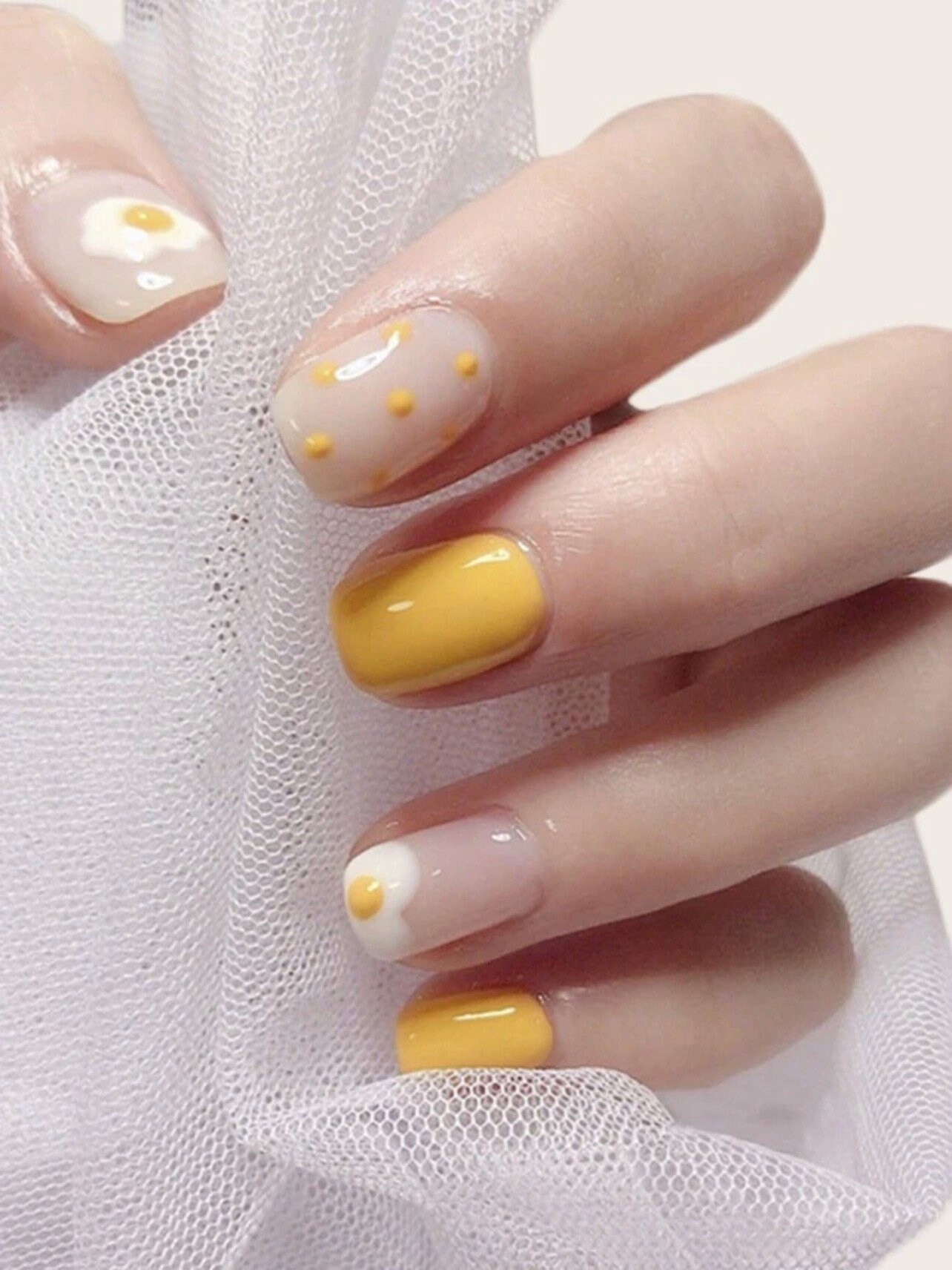 24 Pieces Yellow Cute Short Polka Dots Press-on Nails Tips - Etsy 24 Pieces Yellow Cute Short Polka Dots Press-on Nails Tips - Etsy