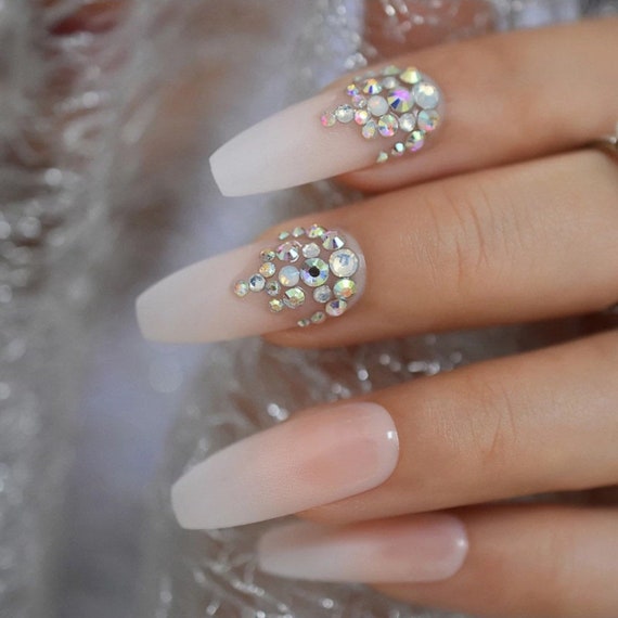 3d Bling Glitterswarovski Crystal Gems French Stiletto Sharp Etsy 3d Bling Glitterswarovski Crystal Gems French Stiletto Sharp Etsy