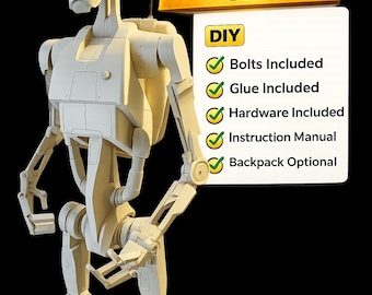 Life Size B1 Battle Droid DIY Kit | 1:1 Scale Raw 3D Printed Prop | Hardware Included