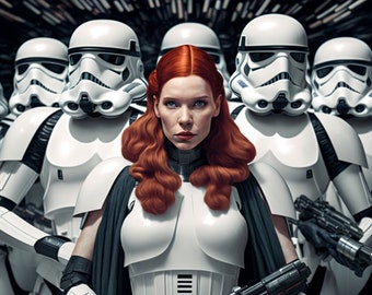 Redhead Female Stormtrooper AI Art Print Set (Digital Download)