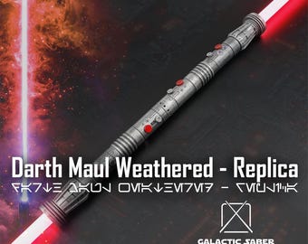 Darth Maul Weathered Lightsaber Replica: RGB Neopixel Double Bladed