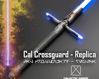 Cal Kestis Crossguard Lightsaber: Weathered Replica, Neopixel, Bluetooth/App-Controlled