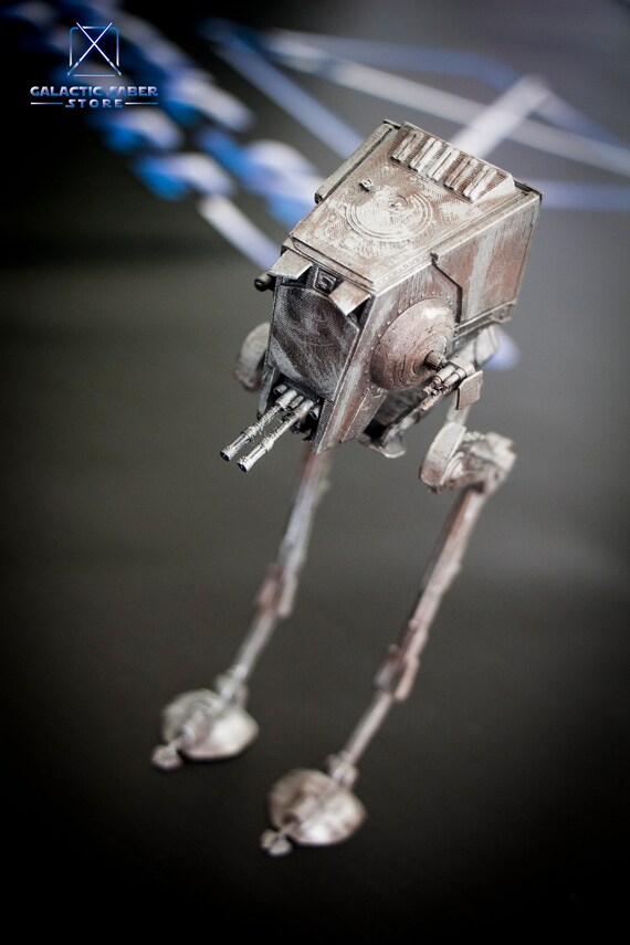 Hand Painted AT-ST Walker Replica: 3D Printed Star Wars Movie Prop