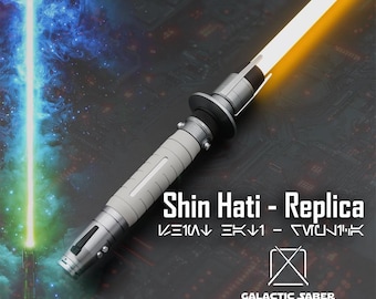 Shin Hati Lightsaber Replica: RGB Neopixel, Bluetooth App-Controlled