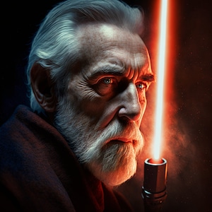 Count Dooku Art set of 4, Digital Art Print, AI Generated, Square, AI Art, Digital Download, Home Decor, Printable, Midjourney