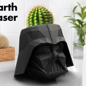 Darth Vader Plant Pot | Star Wars Planter | 3D Printed Geek Decor | Funny Darth Vaser Gift | Sci-Fi Flower Pot | Nerd Home Decor