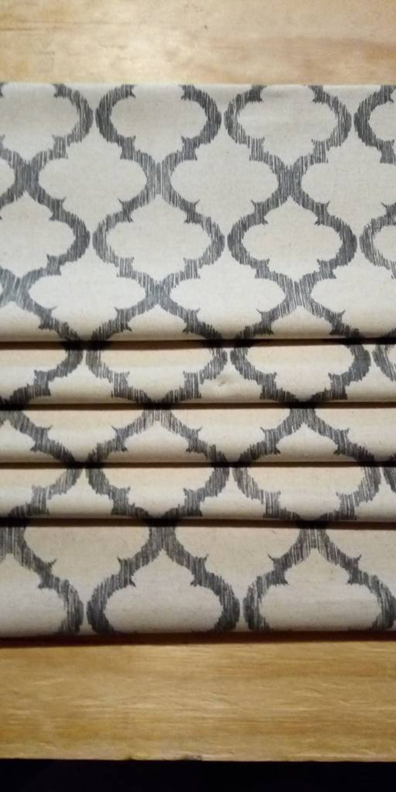 Custom Flat Roman Shade Black Lines With a off White Background Made to