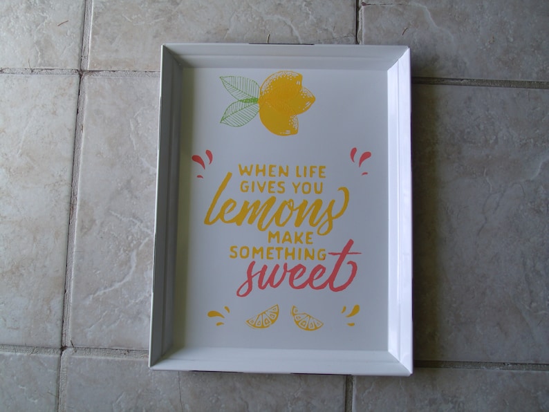 When Life Gives You Lemons Reclaimed Metal Tray 9x12