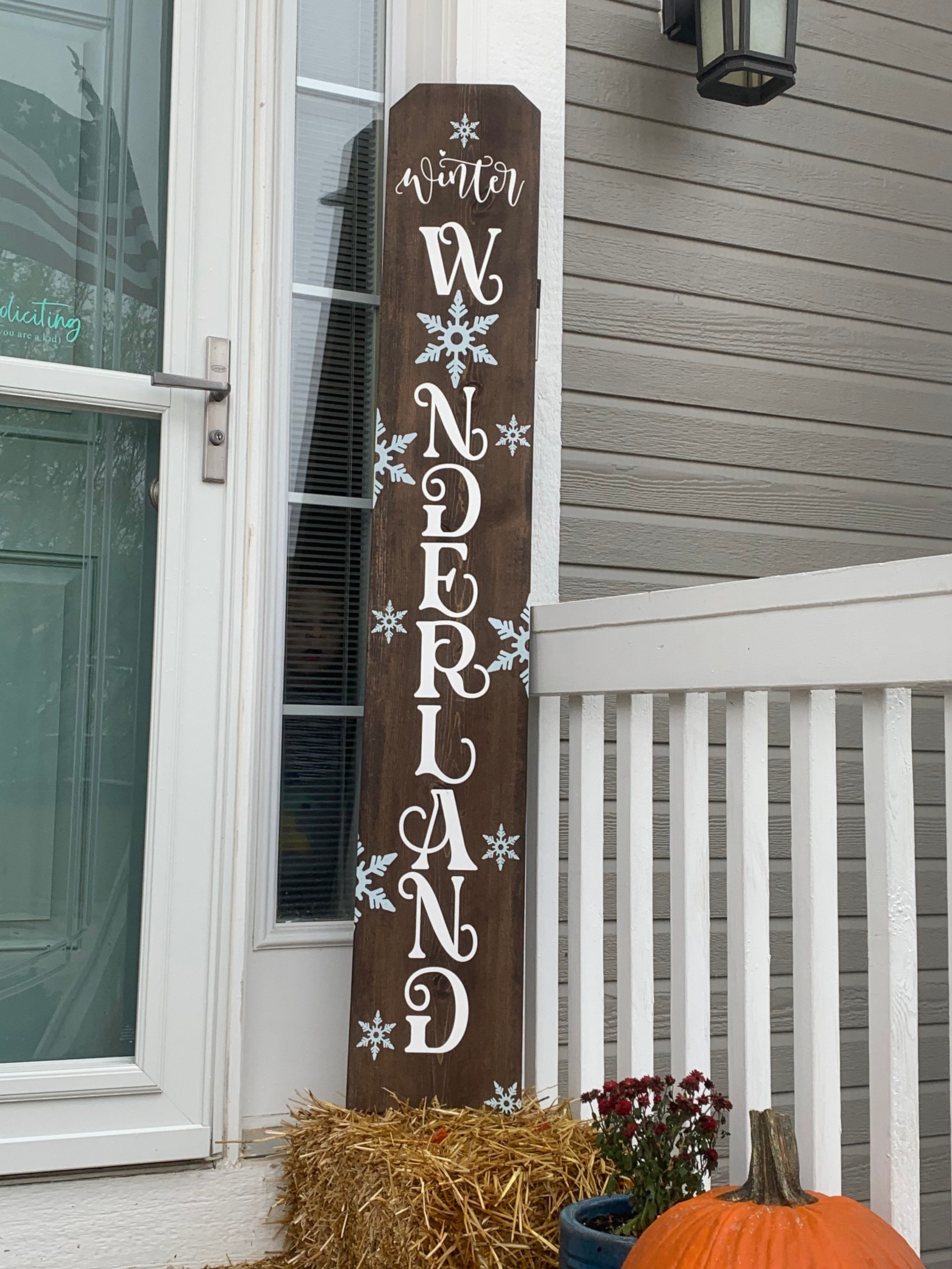 Winter Wonderland Porch Sign Rustic Decor Holiday Sign Etsy